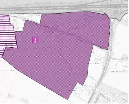 Map with polygon highlighted area