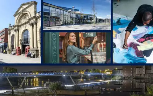 Collage of different areas of Wakefield and people